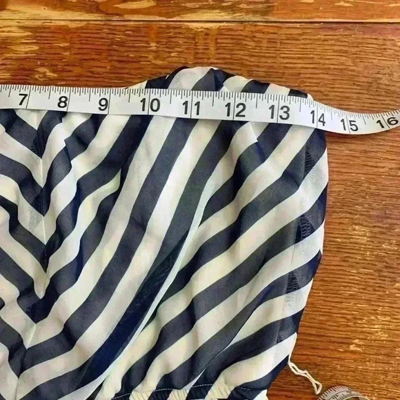 RUBY ROX SUN DRESS STRAPLESS Blue White Stripe - Picture 6 of 6